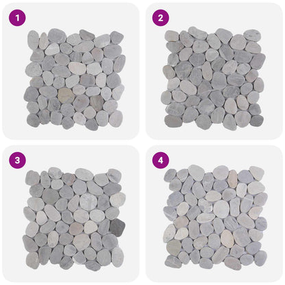 Pebble Tiles Grey 30 x 30 cm River Pebble