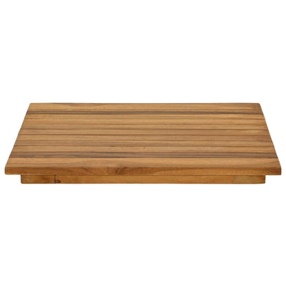 Table Top 40 x 40 x 3.5 cm Square Solid Teak Wood Natural