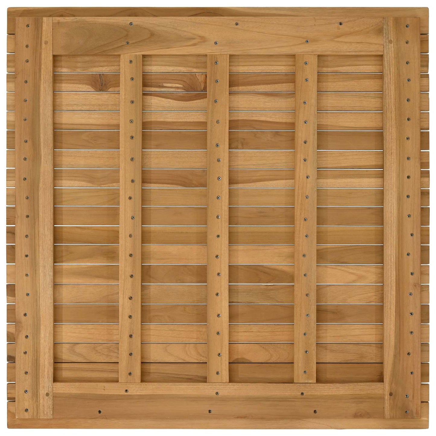 Table Top 80 x 80 x 3.5 cm Square Solid Teak Wood Natural