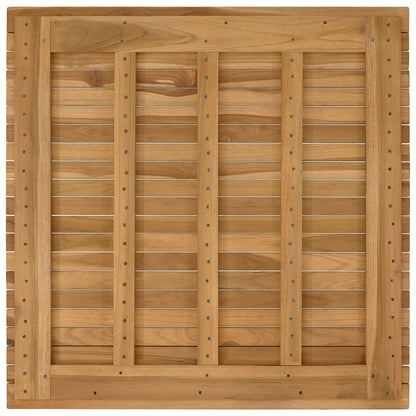 Table Top 80 x 80 x 3.5 cm Square Solid Teak Wood Natural