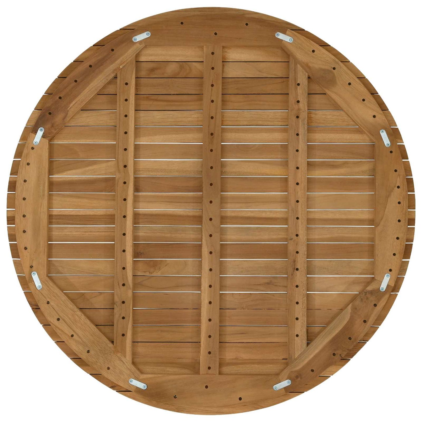 Table Top Ø 90 x 3.5 Round Solid Teak Wood Natural