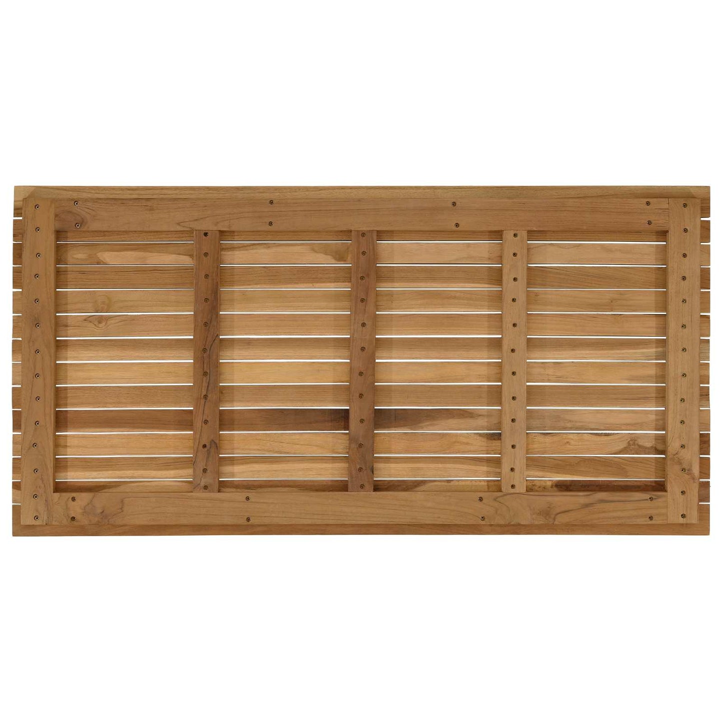 Table Top 110 x 55 x 3.5 cm Rectangular Solid Teak Wood Natural