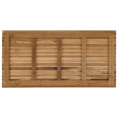 Table Top 110 x 55 x 3.5 cm Rectangular Solid Teak Wood Natural