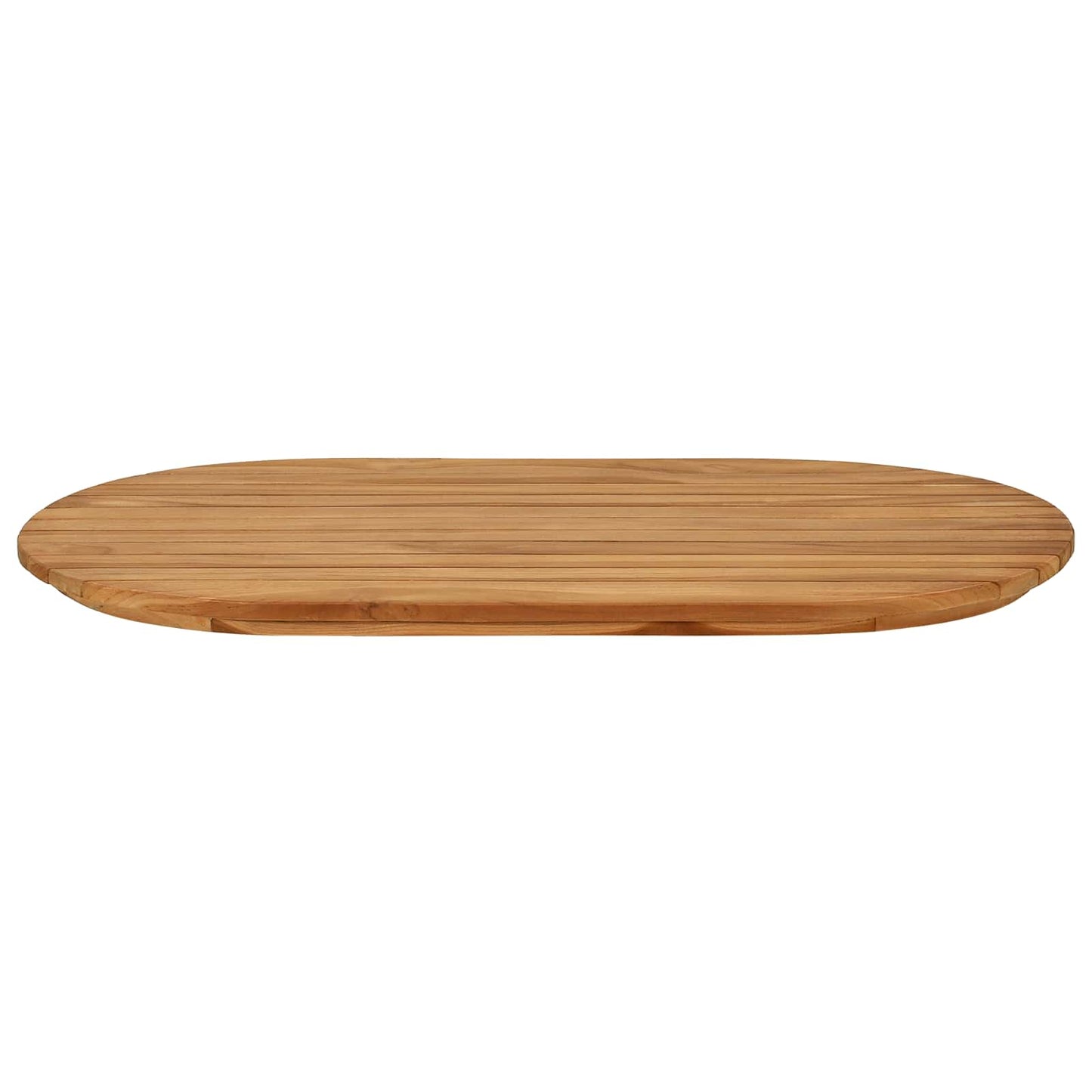 Table Top 80 x 40 x 3.5 cm Oval Solid Teak Wood Natural