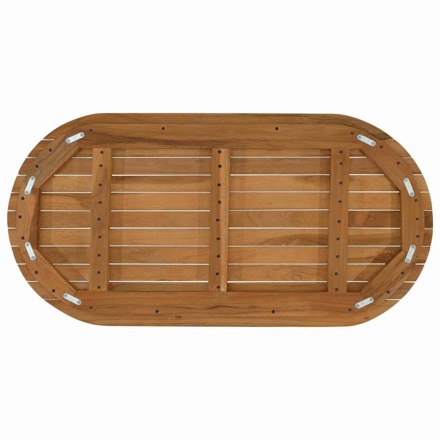 Table Top 90 x 45 x 3.5 cm Oval Solid Teak Wood Natural