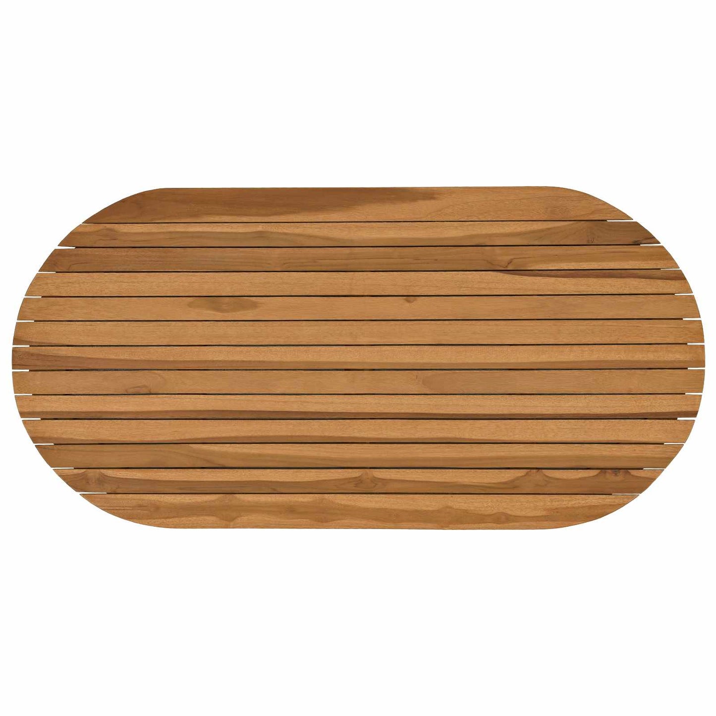 Table Top 100 x 50 x 3.5 cm Oval Solid Teak Wood Natural
