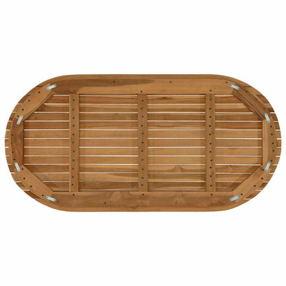 Table Top 110 x 55 x 3.5 cm Oval Solid Teak Wood Natural