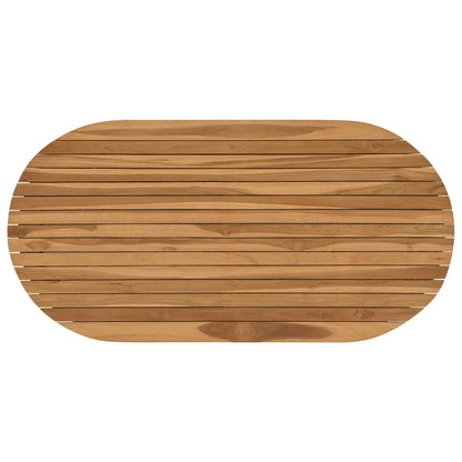 Table Top 110 x 55 x 3.5 cm Oval Solid Teak Wood Natural