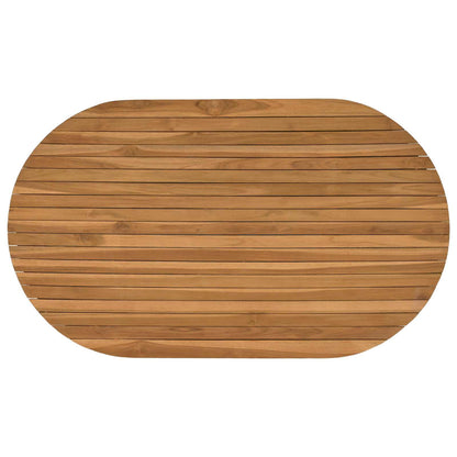Table Top 120 x 70 x 3.5 cm Oval Solid Teak Wood Natural