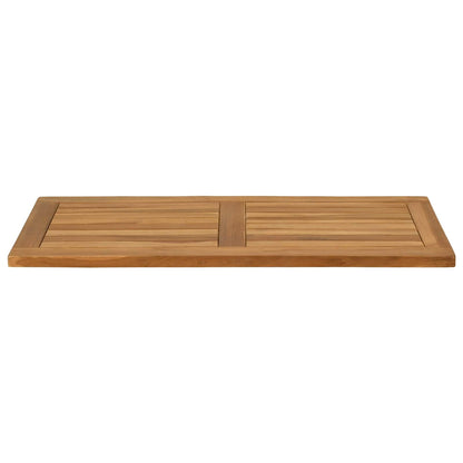 Table Top Rectangular Solid Teak Wood Natural