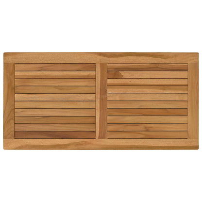 Table Top Rectangular Solid Teak Wood Natural