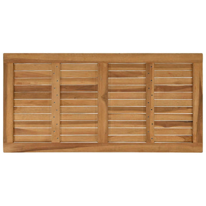 Table Top Rectangular Solid Teak Wood Natural