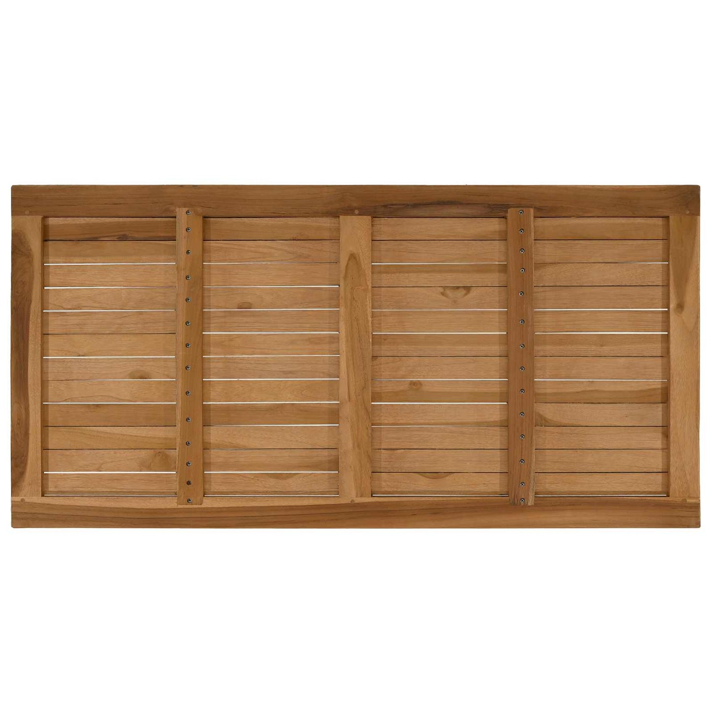 Table Top Rectangular Solid Teak Wood Natural