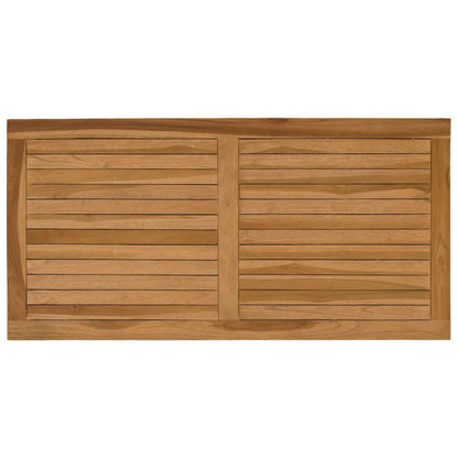 Table Top Rectangular Solid Teak Wood Natural