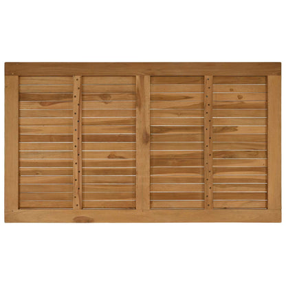 Table Top Rectangular Solid Teak Wood Natural