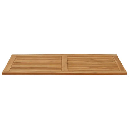 Table Top Rectangular Solid Teak Wood Natural