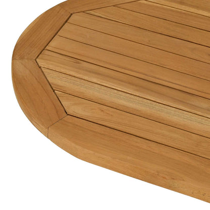 Table Top 80 x 40 x 2.5 cm Oval Solid Teak Wood Natural