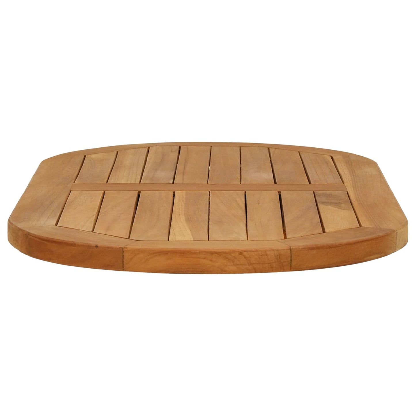 Table Top 80 x 40 x 2.5 cm Oval Solid Teak Wood Natural