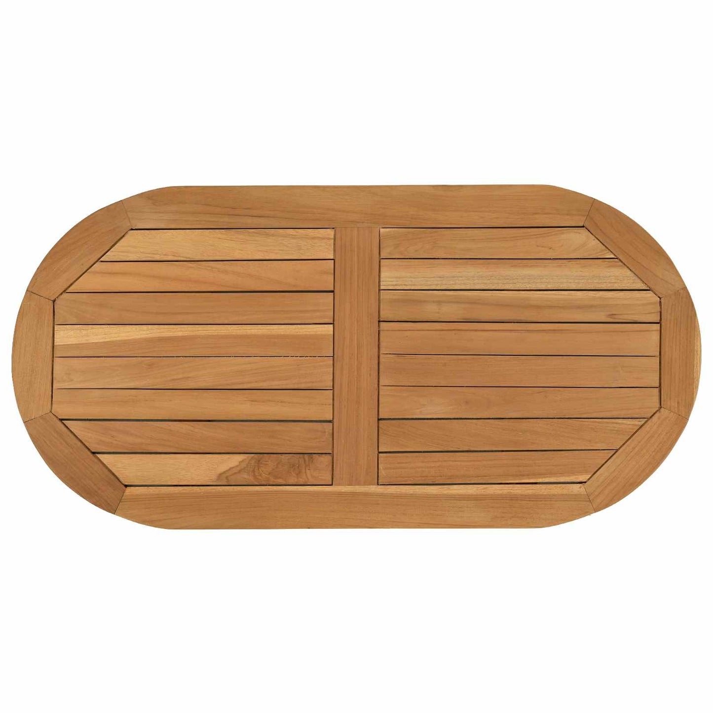 Table Top 80 x 40 x 2.5 cm Oval Solid Teak Wood Natural