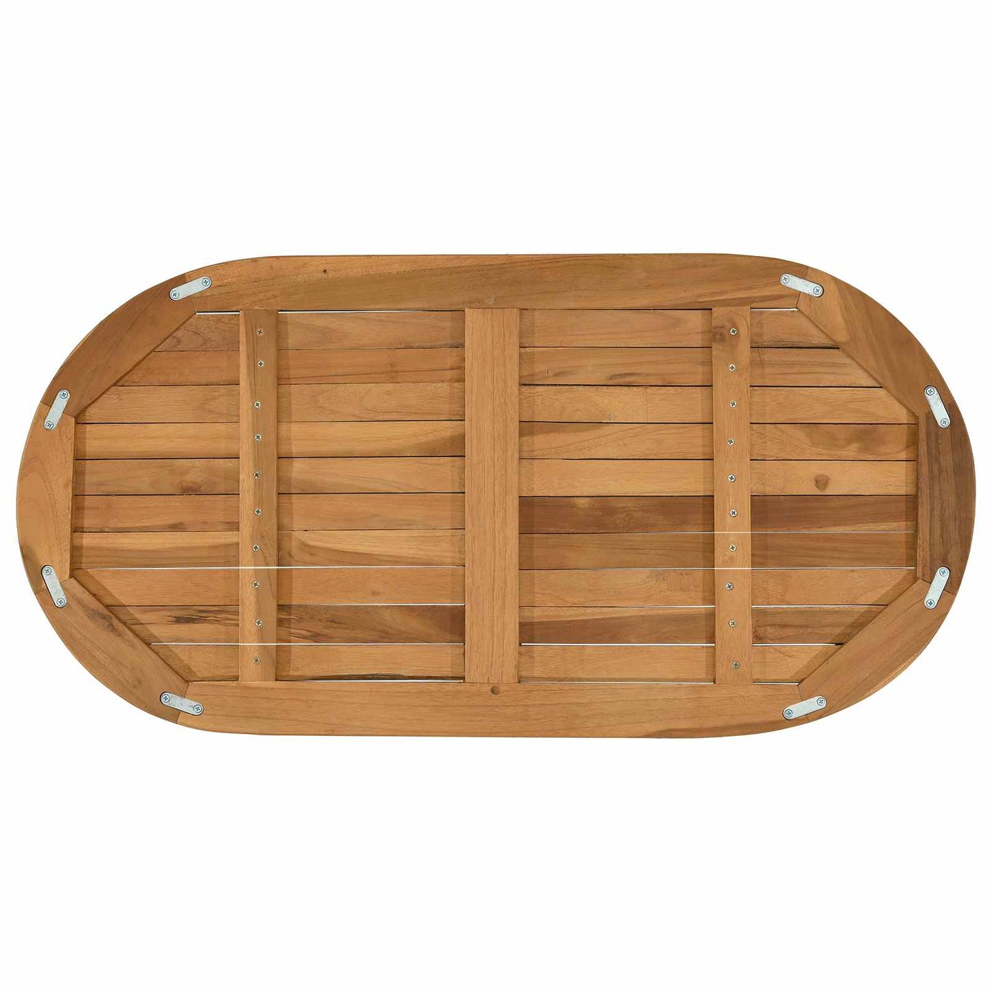 Table Top Oval Solid Teak Wood Natural