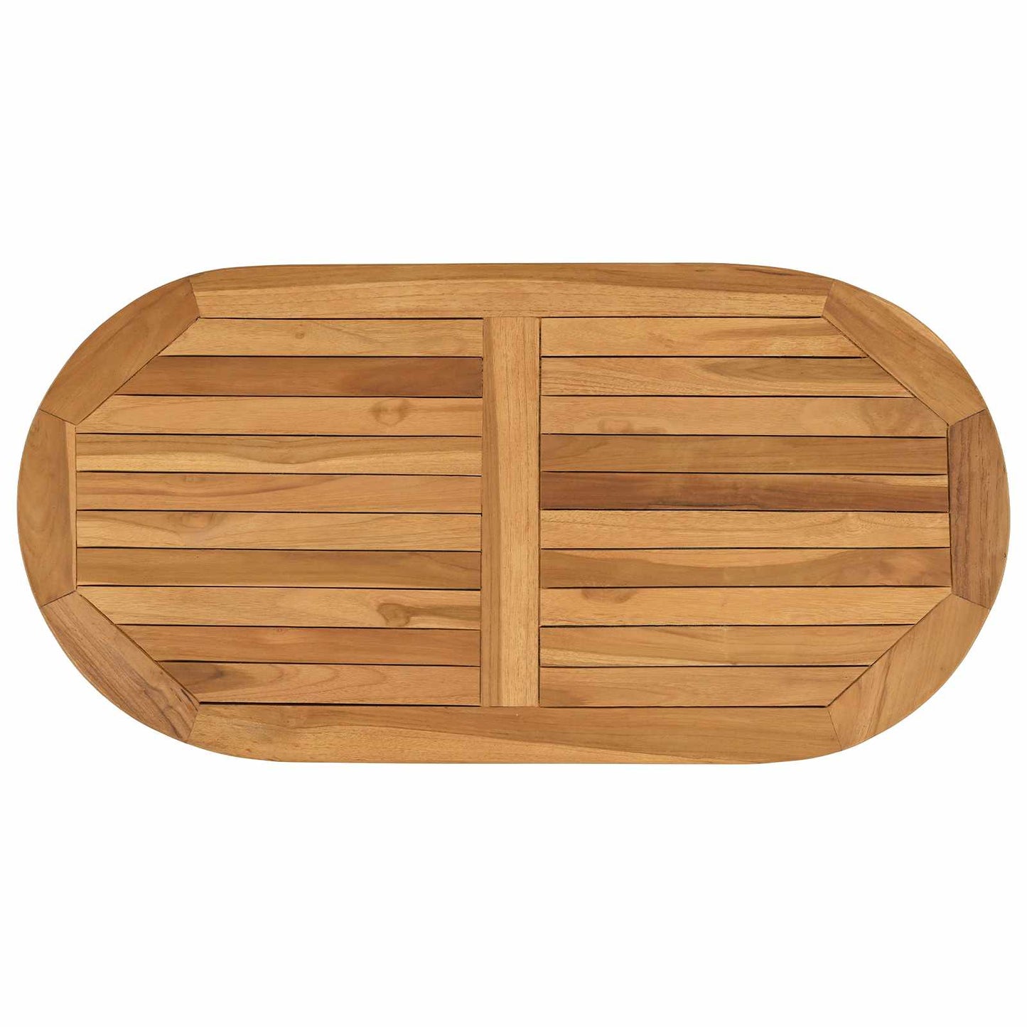 Table Top Oval Solid Teak Wood Natural