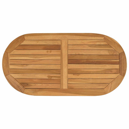 Table Top Oval Solid Teak Wood Natural