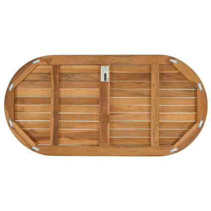 Table Top Oval Solid Teak Wood Natural