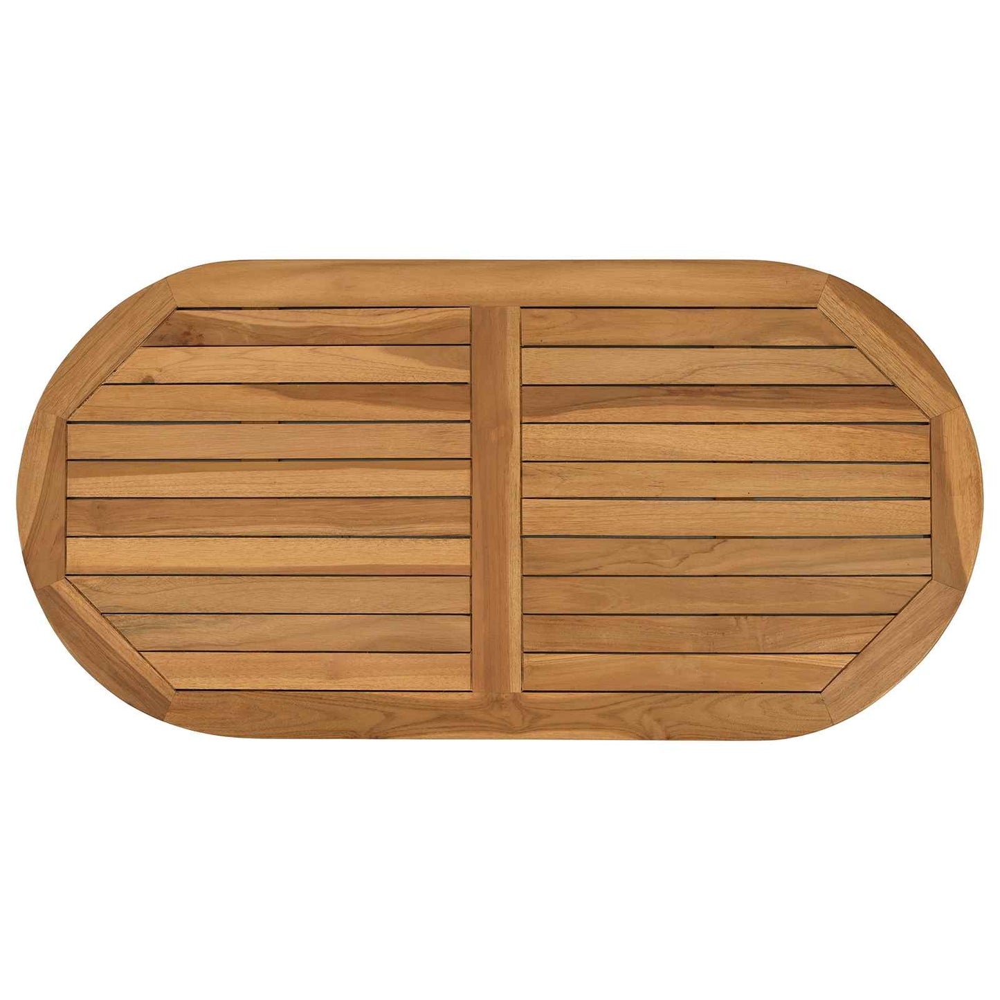 Table Top Oval Solid Teak Wood Natural