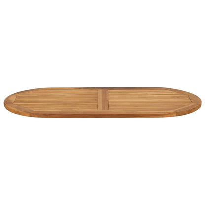 Table Top Oval Solid Teak Wood Natural