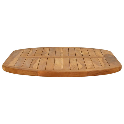 Table Top Oval Solid Teak Wood Natural