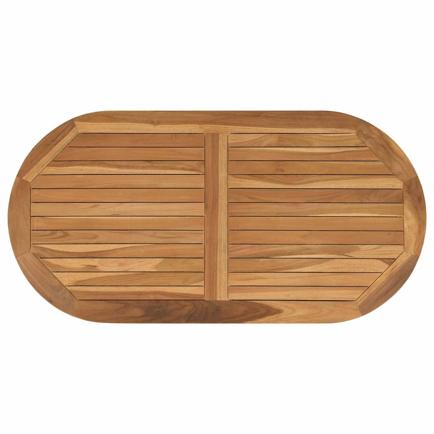 Table Top Oval Solid Teak Wood Natural