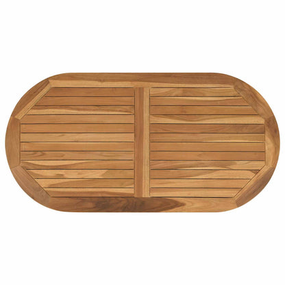 Table Top Oval Solid Teak Wood Natural