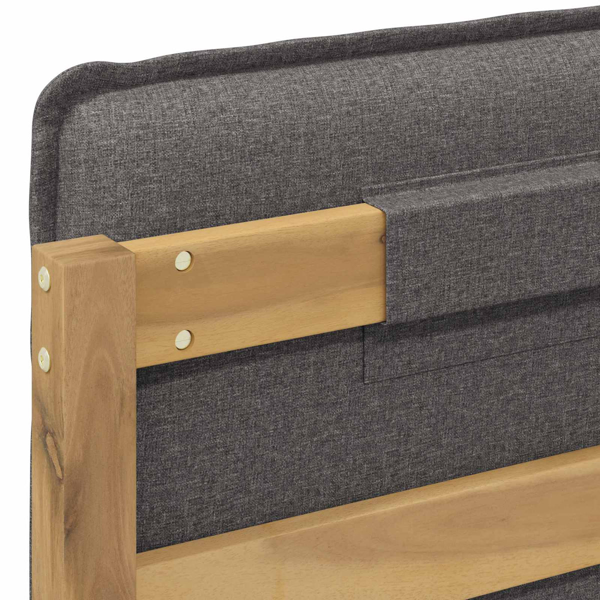 Bed Frame with Upholstered Headboard Whitewash and Light Grey