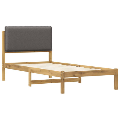 Bed Frame with Upholstered Headboard Whitewash and Light Grey