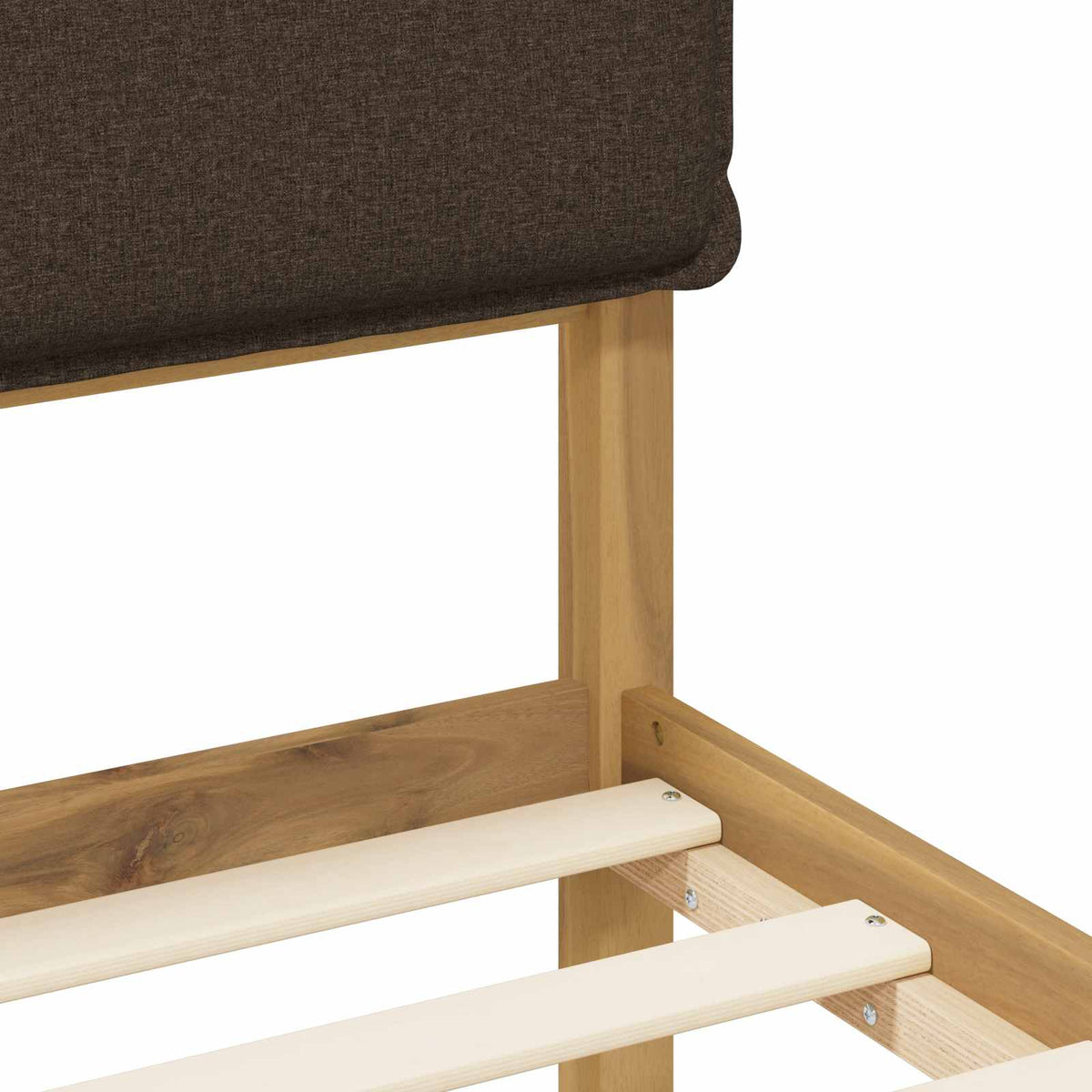 Bed Frame with Upholstered Headboard Whitewash and Taupe