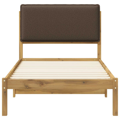 Bed Frame with Upholstered Headboard Whitewash and Taupe