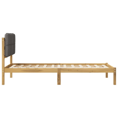 Bed Frame with Upholstered Headboard Whitewash and Light Grey