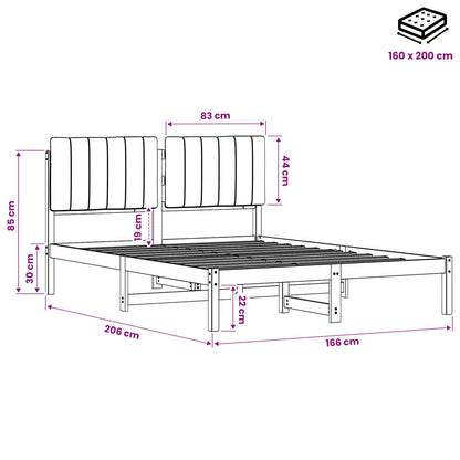 Bed Frame with Upholstered Headboard Dark Brown and Black