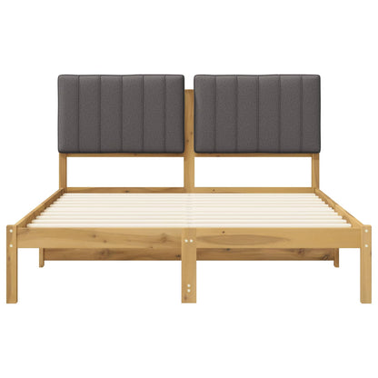 Bed Frame with Upholstered Headboard Whitewash and Light Grey