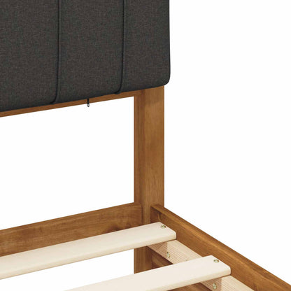Bed Frame with Upholstered Headboard Natural and Dark Grey