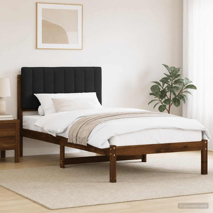 Bed Frame with Upholstered Headboard Dark Brown and Black