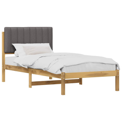 Bed Frame with Upholstered Headboard Whitewash and Light Grey