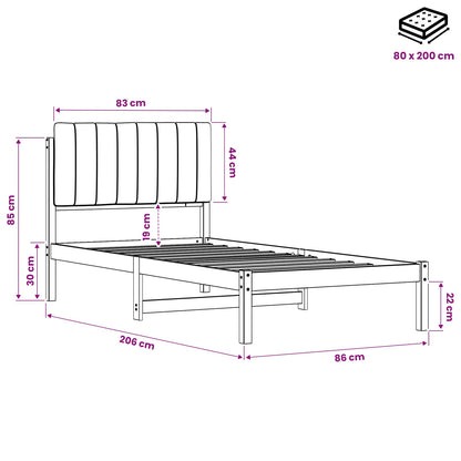 Bed Frame with Upholstered Headboard Dark Brown and Black