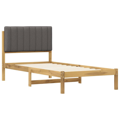 Bed Frame with Upholstered Headboard Whitewash and Light Grey