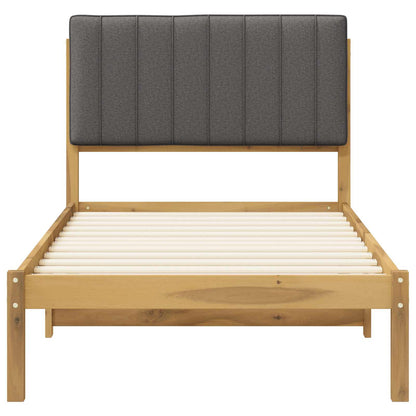 Bed Frame with Upholstered Headboard Whitewash and Light Grey
