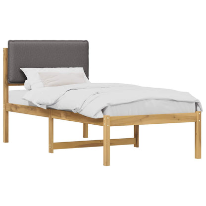 Bed Frame with Upholstered Headboard Whitewash and Light Grey