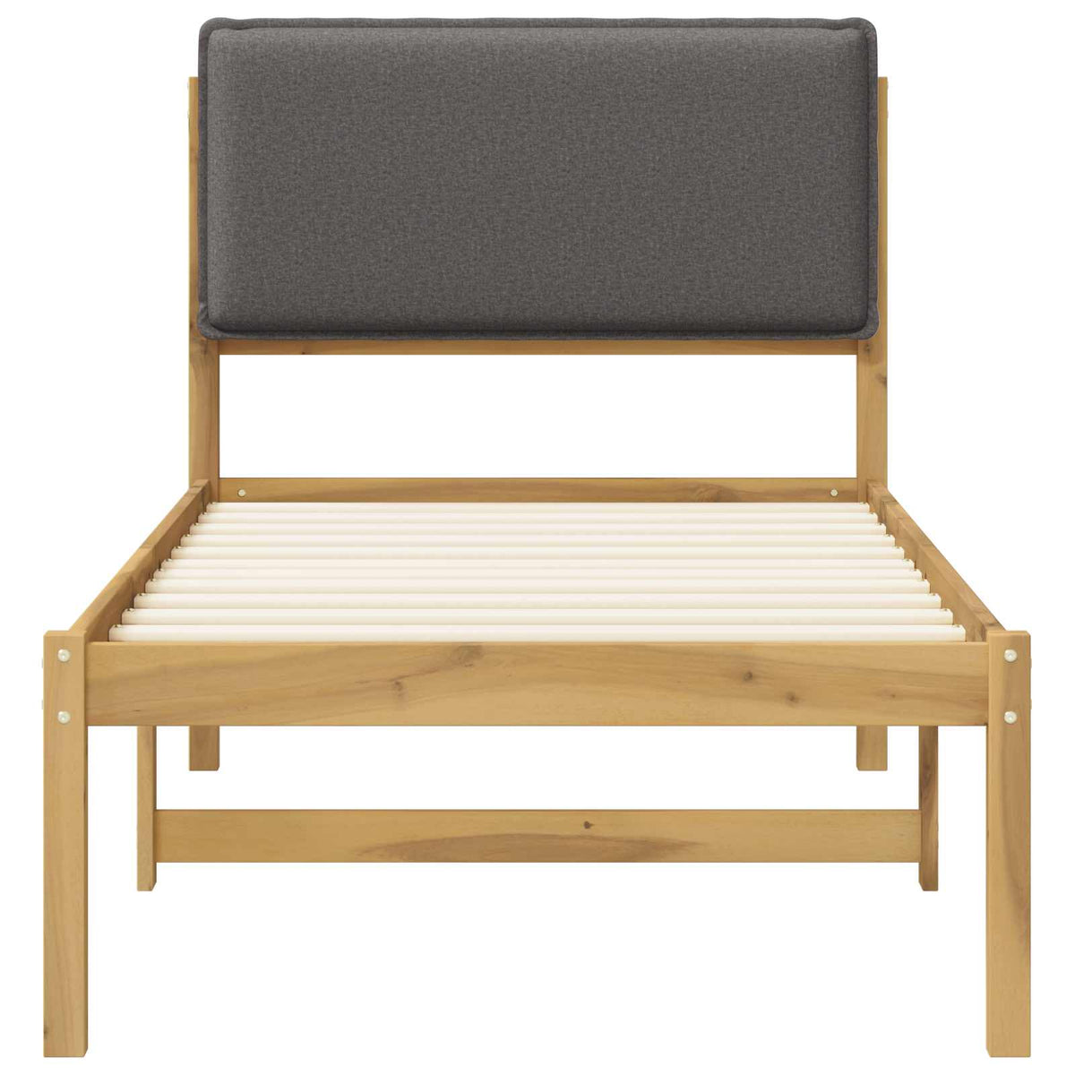 Bed Frame with Upholstered Headboard Whitewash and Light Grey