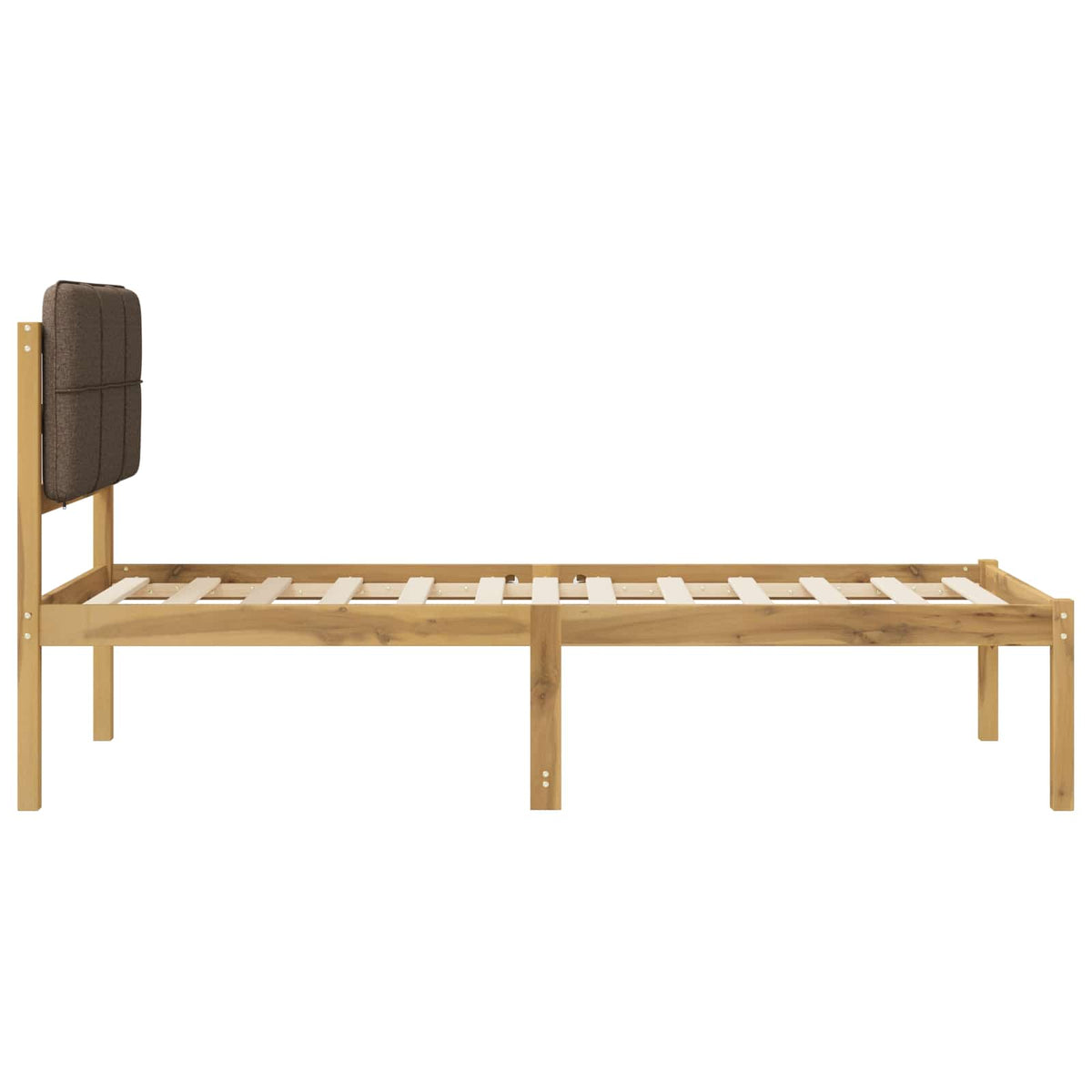 Bed Frame with Upholstered Headboard Whitewash and Taupe
