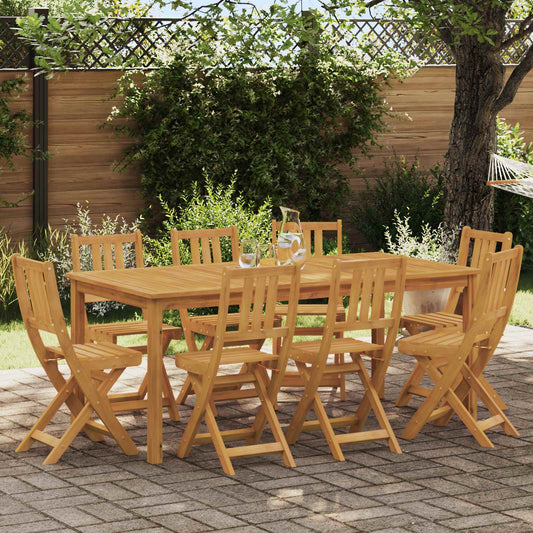 Garden Chair 8 pcs Natural Solid Acacia Wood