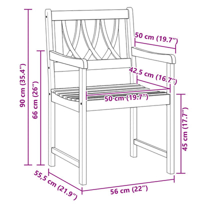 Garden Chairs 4 pcs Natural Solid Acacia Wood